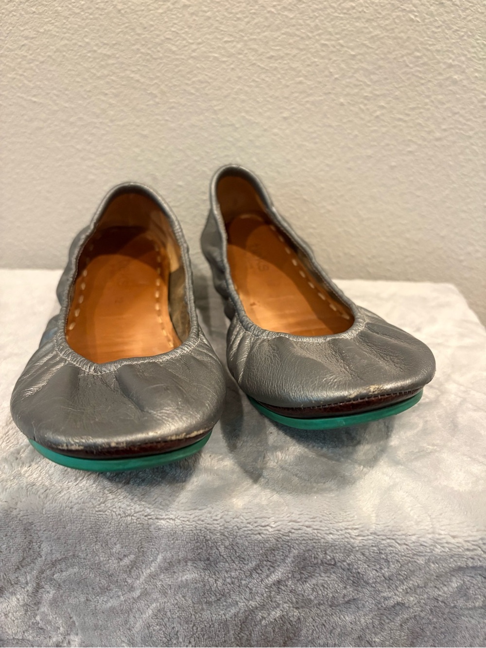 Tieks Metallic Silver Women's Ballet Flats -size 12